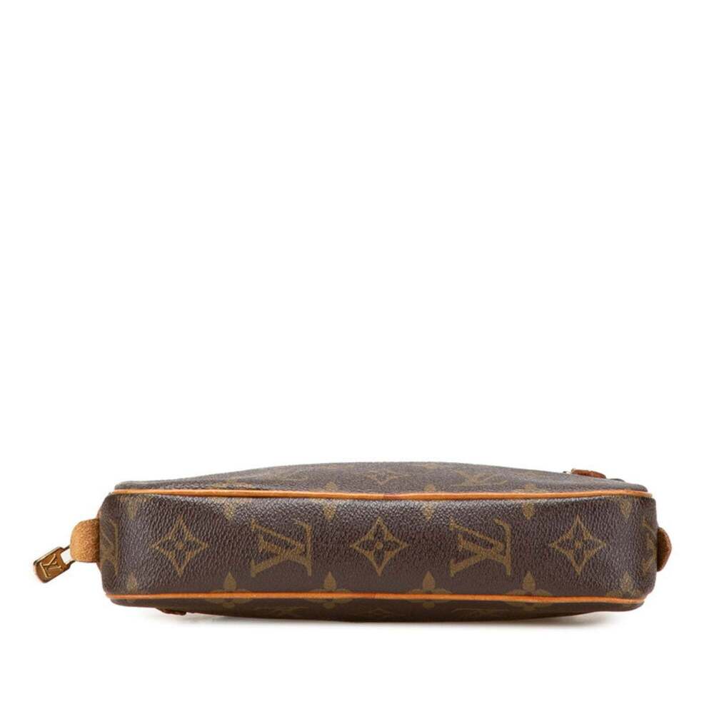 LOUIS VUITTON Authentic Brown Monogram Leather Pochette Shoulder Bag - Picture 3 of 11